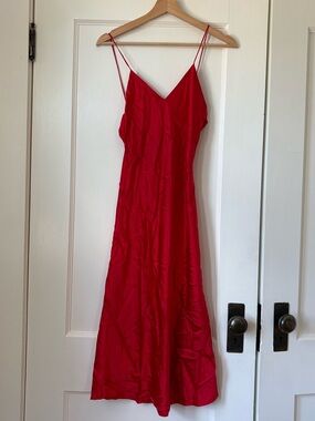 Victoria's Secret Red Slip Midi Dress